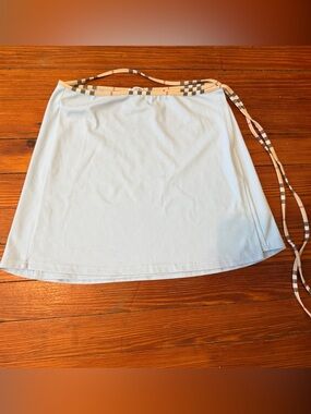Authentic Burberry London Light Blue Sarong Skirt Size Medium